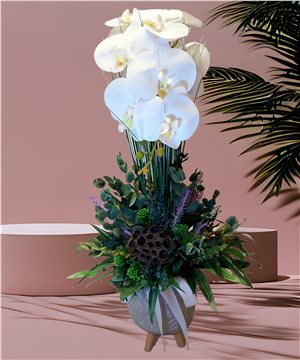 Yapay Beyaz Orkide Tasarımı-02