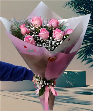7 Adet Pembe Gül Buketi